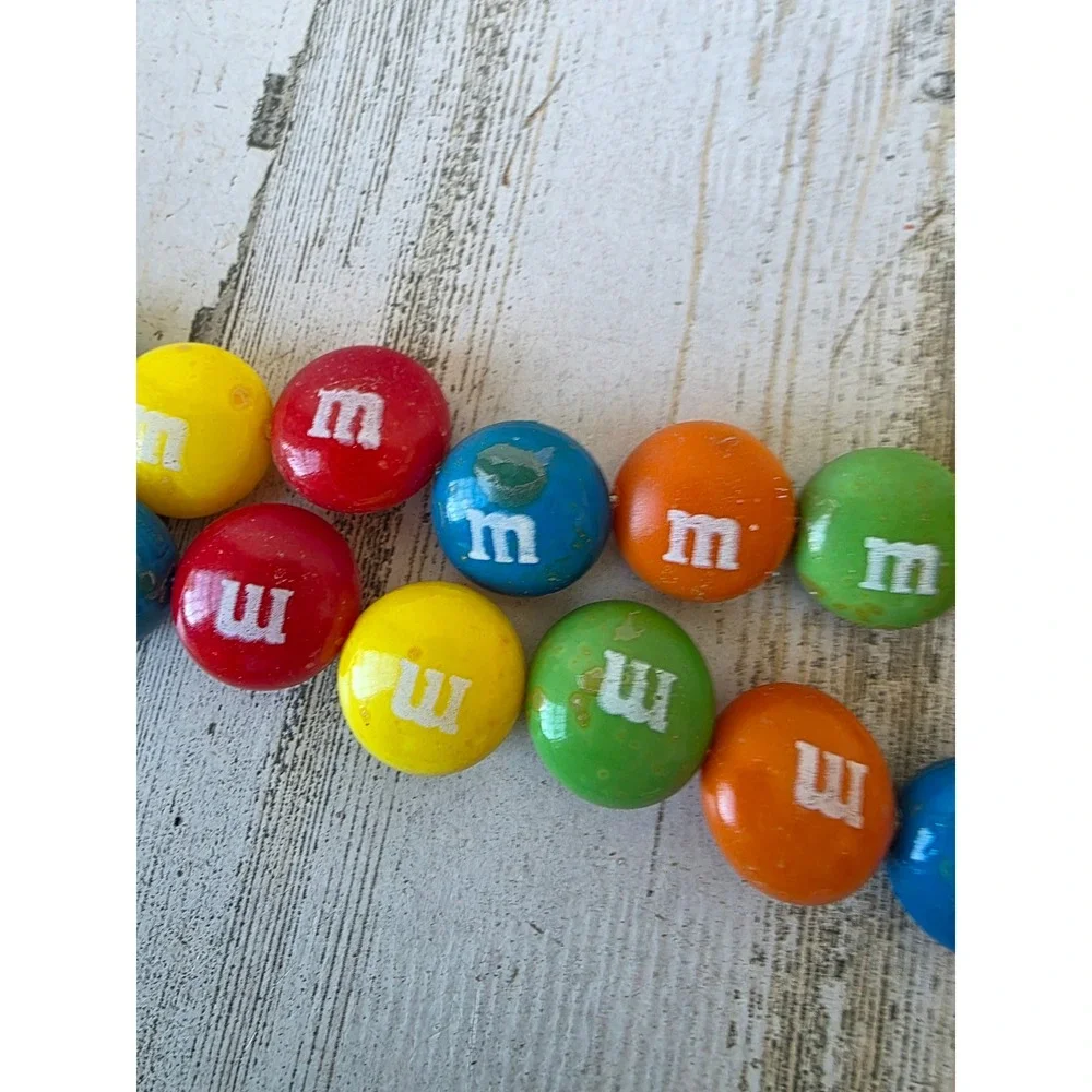 Vintage M&M Garland candy‎ Xmas decor rainbow red blue green